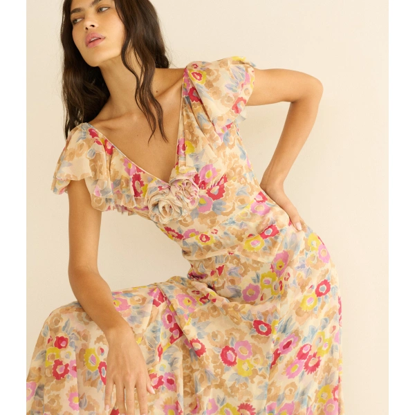 Doen Amérelle Dress in Jardin de Camelias | Midi Dresses | Coveti, view 3