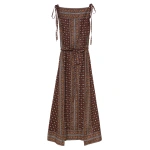Doen Amarante Dress in Terre Foulard de la Mer | Midi Dresses | Coveti