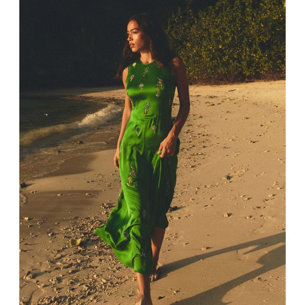 Doen Amari Dress in Emerald | Maxi Dresses | Coveti, view 2
