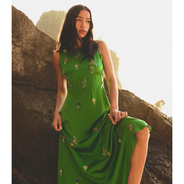 Doen Amari Dress in Emerald | Maxi Dresses | Coveti, view 5