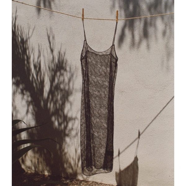 Doen Amedine Slip in Black | Slip Dresses | Coveti, view 2
