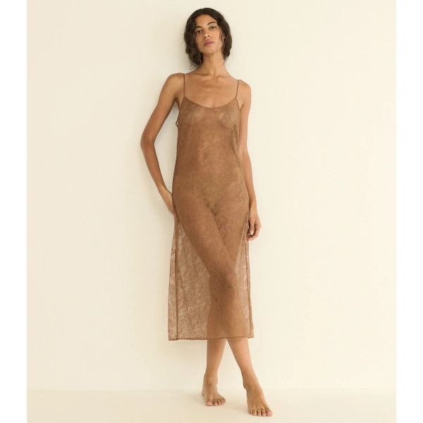 Doen Amedine Slip in Carob | Slip Dresses | Coveti, view 4