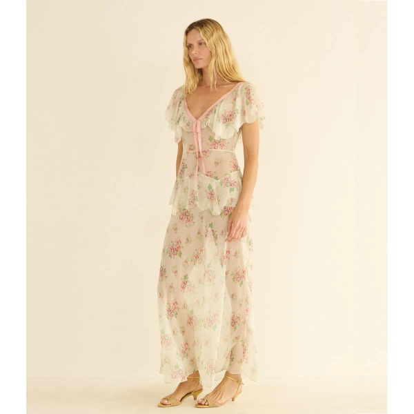 Doen Amelisse Dress in Colette Rose | Midi Dresses | Coveti, view 2