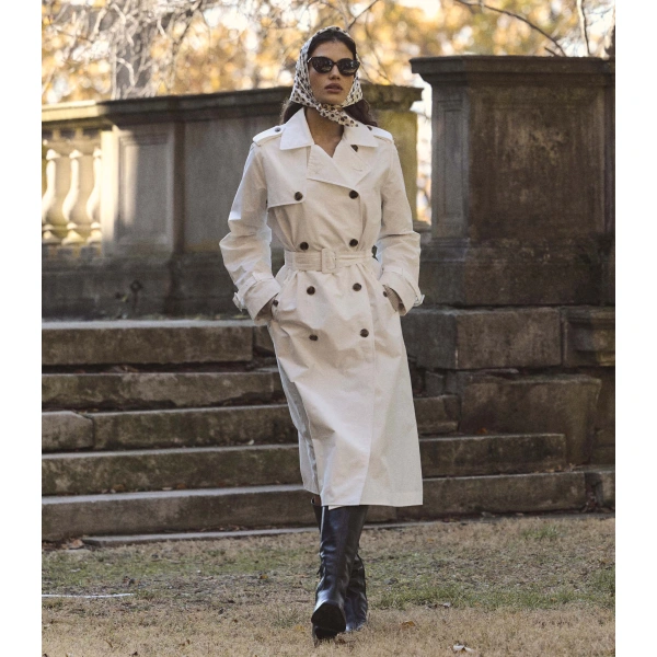 Doen Amherst Trench in Salt | Trench Coats | Coveti, view 2