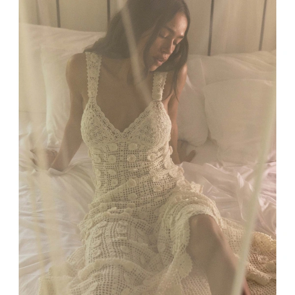 Doen Aristea Dress in Pearl | Maxi Dresses | Coveti, view 2