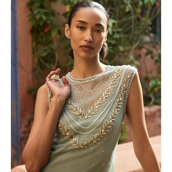 Doen Artemise Dress in Sage | Midi Dresses | Coveti, view 4