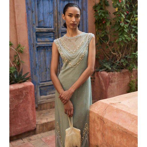 Doen Artemise Dress in Sage | Midi Dresses | Coveti, view 5