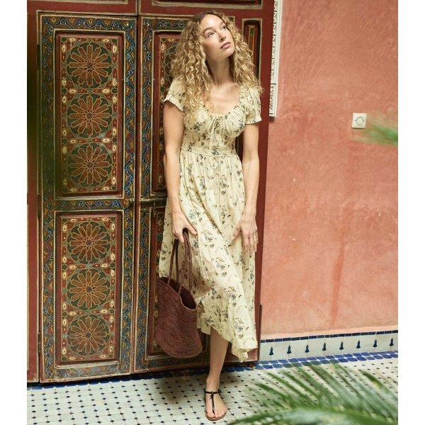 Doen Ashlynn Dress in Sunshine Prairie Rose | Midi Dresses | Coveti, view 5