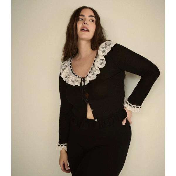 Doen Aubrielle Cardigan in Black | Cardigans | Coveti, view 6