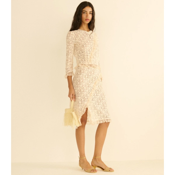 Doen Aurella Skirt in Soft Camellia | Midi Skirts | Coveti, view 2