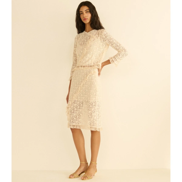 Doen Aurella Skirt in Soft Camellia | Midi Skirts | Coveti, view 5