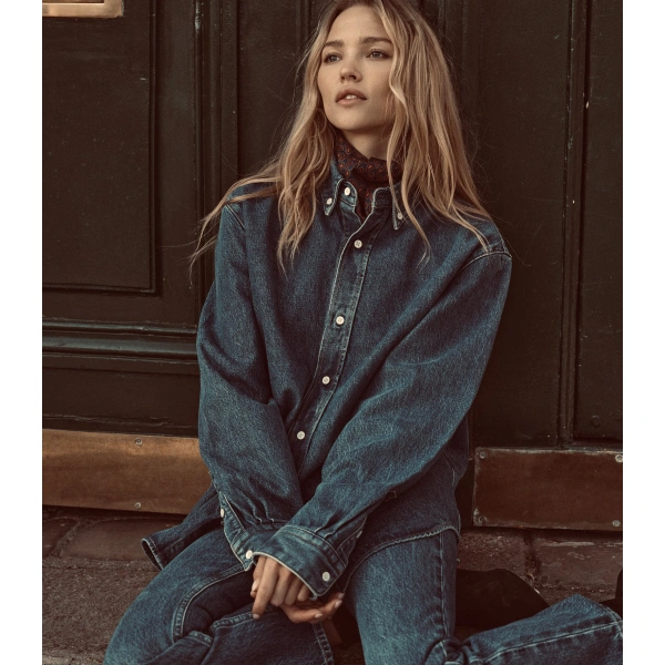 Doen Bacall Shirt in Roussillon Mid Wash | Shirts | Coveti, view 2
