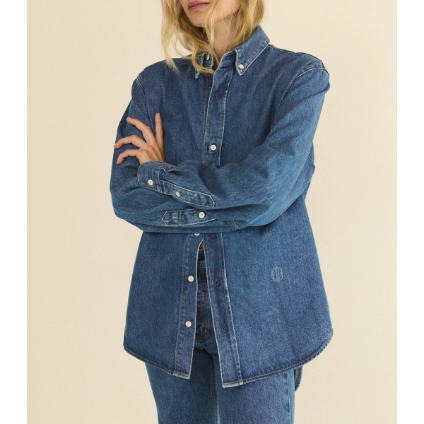 Doen Bacall Shirt in Roussillon Mid Wash | Shirts | Coveti, view 3