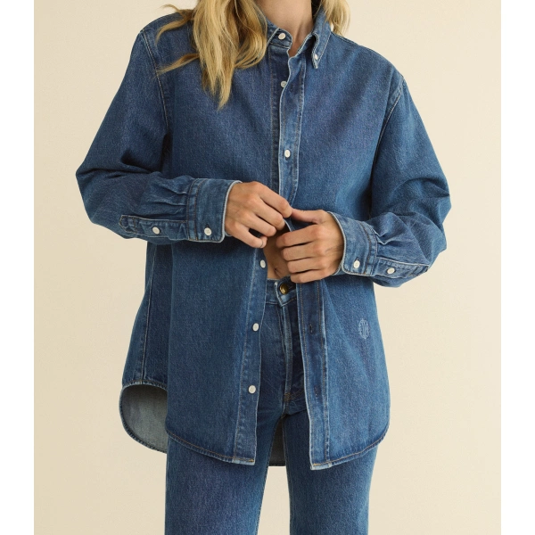 Doen Bacall Shirt in Roussillon Mid Wash | Shirts | Coveti, view 4