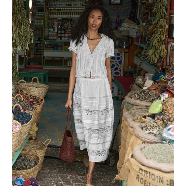 Doen Bernadette Top in Salt | Blouses | Coveti, view 3