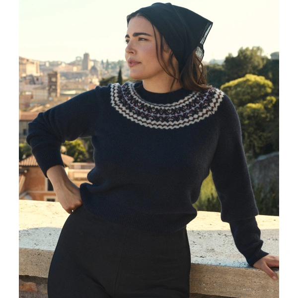 Doen Boniface Cashmere Sweater in Navy | Sweaters | Coveti, view 2