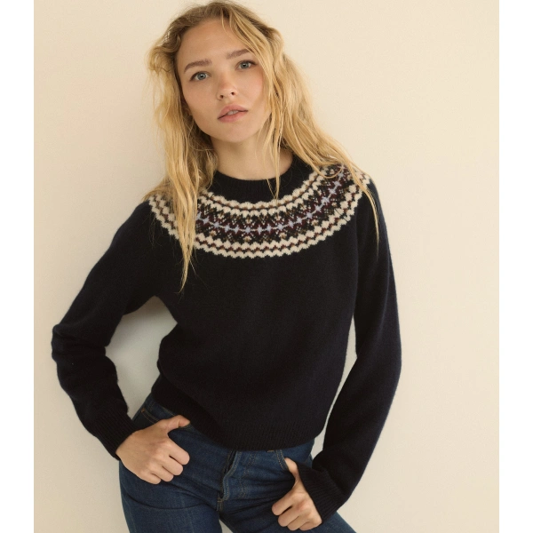 Doen Boniface Cashmere Sweater in Navy | Sweaters | Coveti, view 5