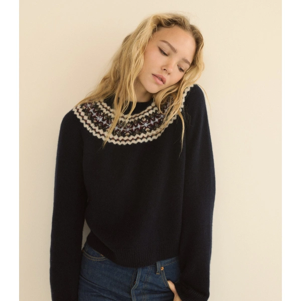 Doen Boniface Cashmere Sweater in Navy | Sweaters | Coveti, view 6