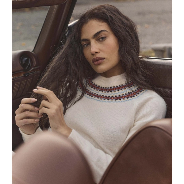 Doen Boniface Sweater in Ivory Annecy Fair Isle | Sweaters | Coveti, view 3