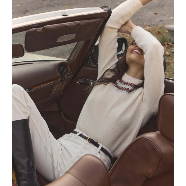 Doen Boniface Sweater in Ivory Annecy Fair Isle | Sweaters | Coveti, view 4