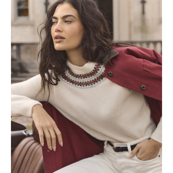 Doen Boniface Sweater in Ivory Annecy Fair Isle | Sweaters | Coveti, view 5