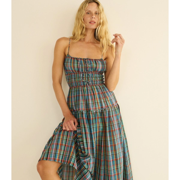 Doen Brielle Dress in Alderbrook Plaid | Midi Dresses | Coveti, view 2