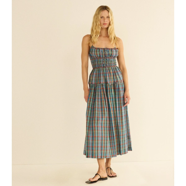 Doen Brielle Dress in Alderbrook Plaid | Midi Dresses | Coveti, view 3