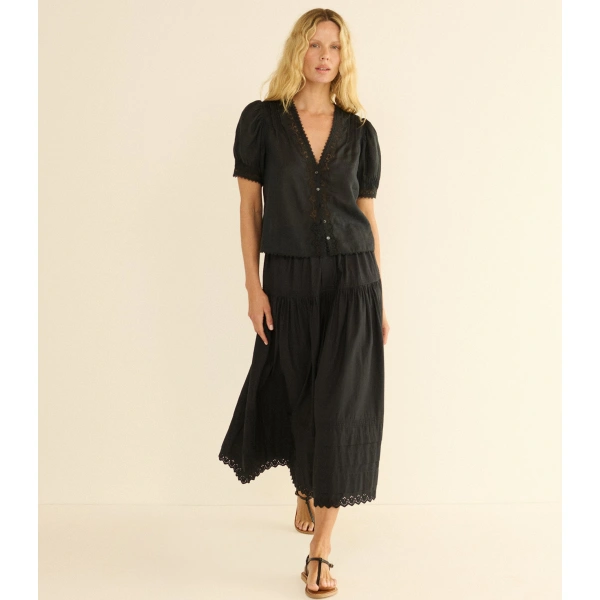 Doen Brigitta Top in Black | Blouses | Coveti, view 4