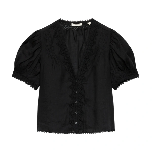 Doen Brigitta Top in Black | Blouses | Coveti