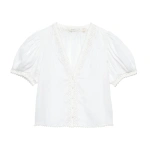 Doen Brigitta Top in Salt | Blouses | Coveti