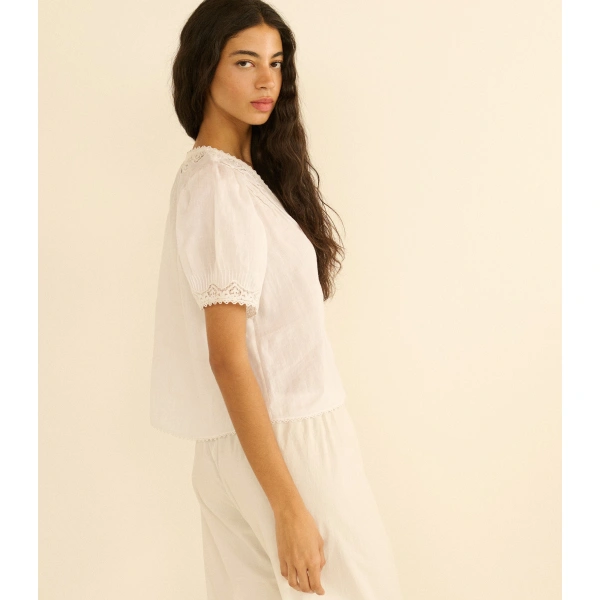 Doen Brigitta Top in Salt | Blouses | Coveti, view 6