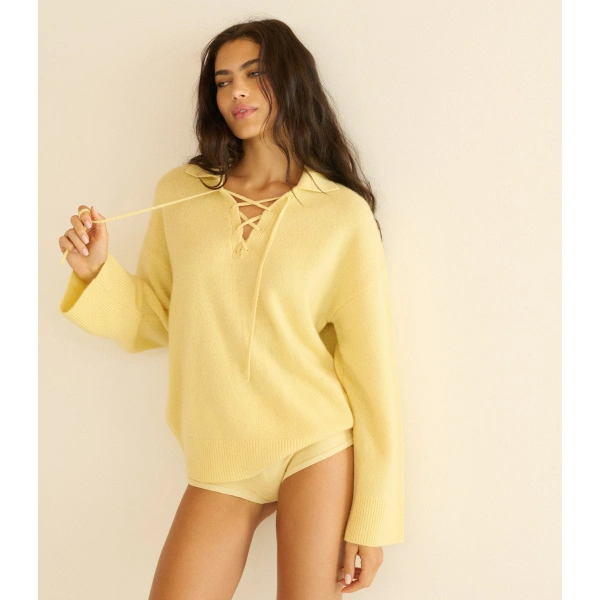 Doen Burke Cashmere Sweater in Wild Honeysuckle | Sweaters | Coveti, view 2