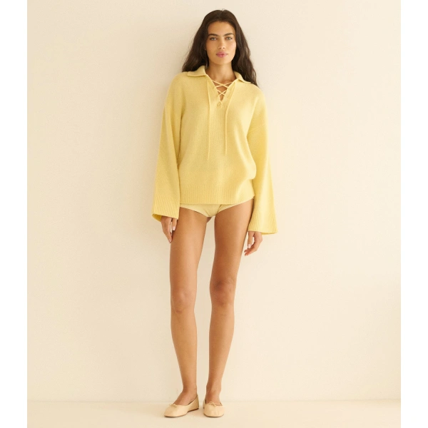 Doen Burke Cashmere Sweater in Wild Honeysuckle | Sweaters | Coveti, view 3
