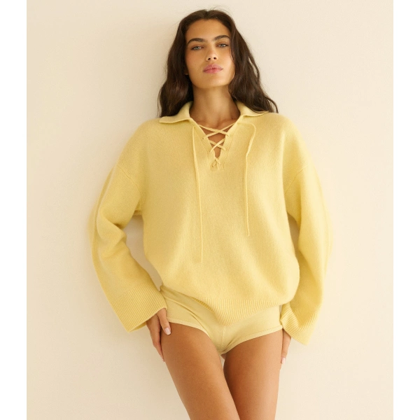 Doen Burke Cashmere Sweater in Wild Honeysuckle | Sweaters | Coveti, view 4