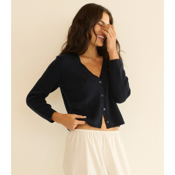 Doen Cameron Cashmere Cardigan in Navy | Cardigans | Coveti, view 2