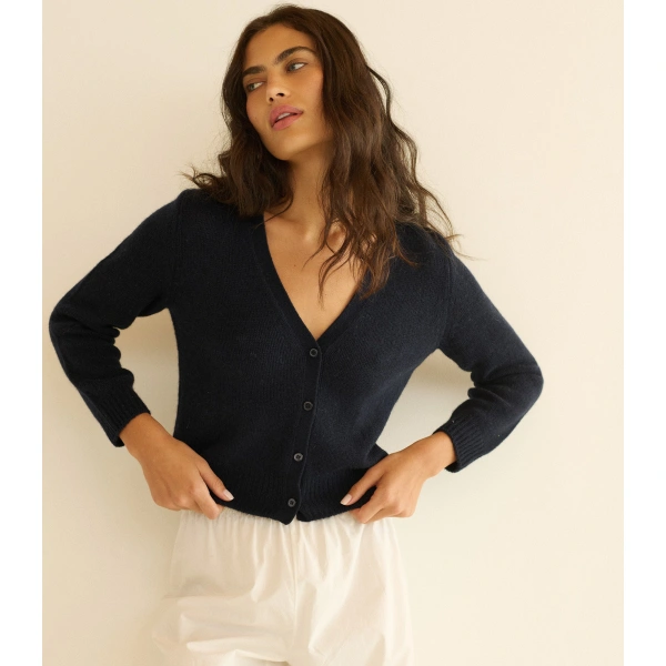 Doen Cameron Cashmere Cardigan in Navy | Cardigans | Coveti, view 3