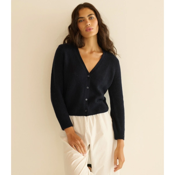 Doen Cameron Cashmere Cardigan in Navy | Cardigans | Coveti, view 4