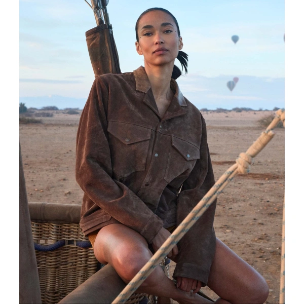 Doen Carson Suede Jacket in Sable | Leather Jackets | Coveti, view 2