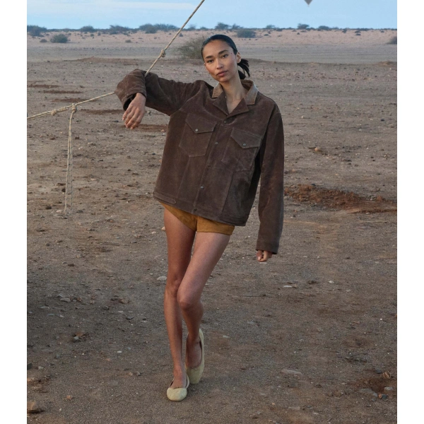 Doen Carson Suede Jacket in Sable | Leather Jackets | Coveti, view 4