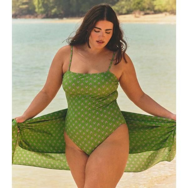 Doen Cascais Sarong in Vert Cadiz Foulard | Beachwear | Coveti, view 6