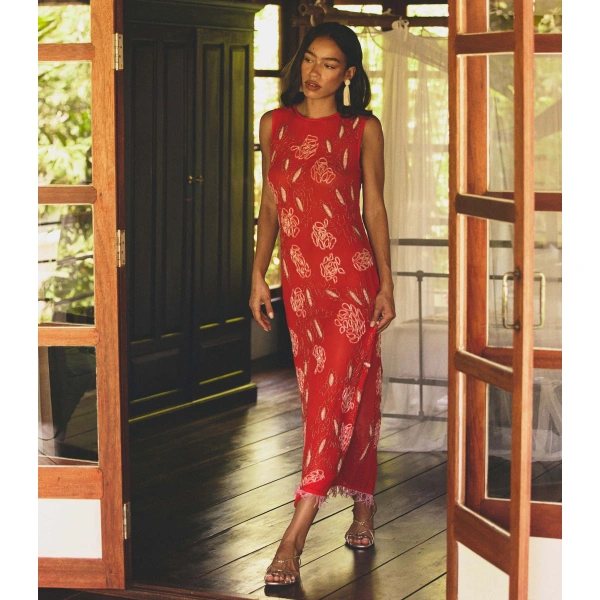 Doen Chandra Dress in Orange Citrine | Maxi Dresses | Coveti, view 2