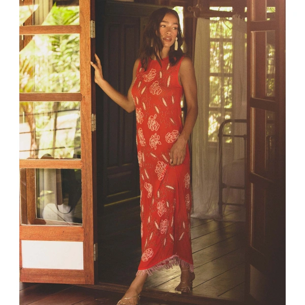 Doen Chandra Dress in Orange Citrine | Maxi Dresses | Coveti, view 6