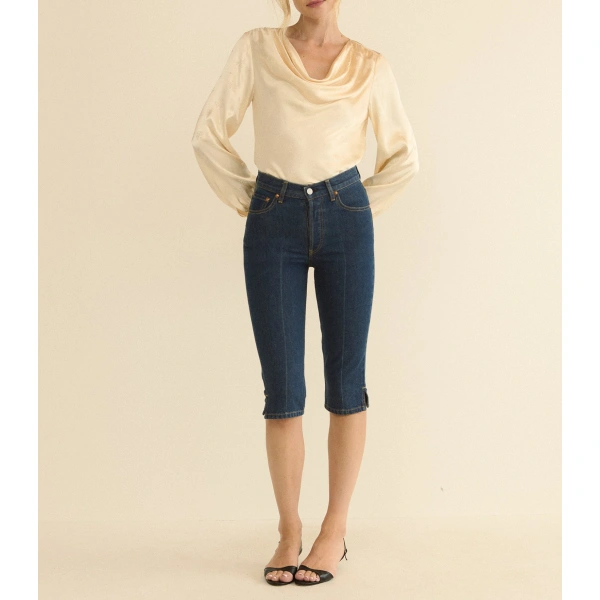 Doen Chantal Capri in Cavalaire Dark Wash | Pants | Coveti, view 4