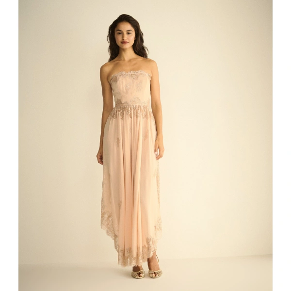 Doen Charisse Dress in Shimmering Shell | Midi Dresses | Coveti, view 3