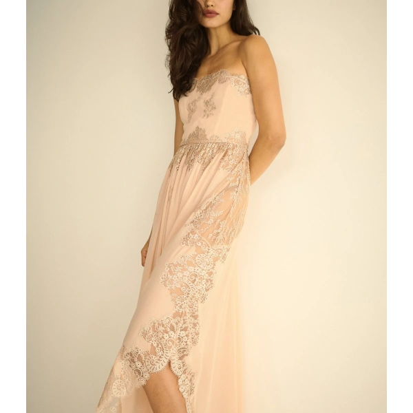 Doen Charisse Dress in Shimmering Shell | Midi Dresses | Coveti, view 4