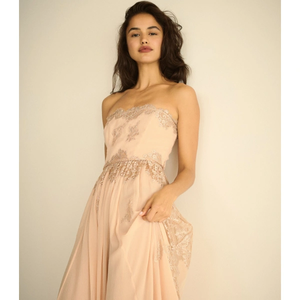 Doen Charisse Dress in Shimmering Shell | Midi Dresses | Coveti, view 5
