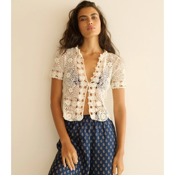 Doen Chrysanthe Top in Pearl | Blouses | Coveti, view 5