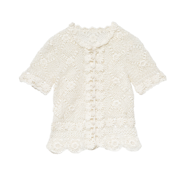 Chrysanthe Top in Pearl