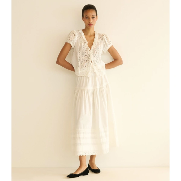 Doen Clairette Top in Salt | Blouses | Coveti, view 3
