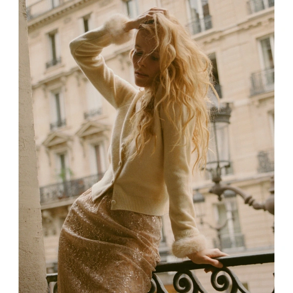 Doen Clara Cashmere Cardigan in Vanilla | Cardigans | Coveti, view 4